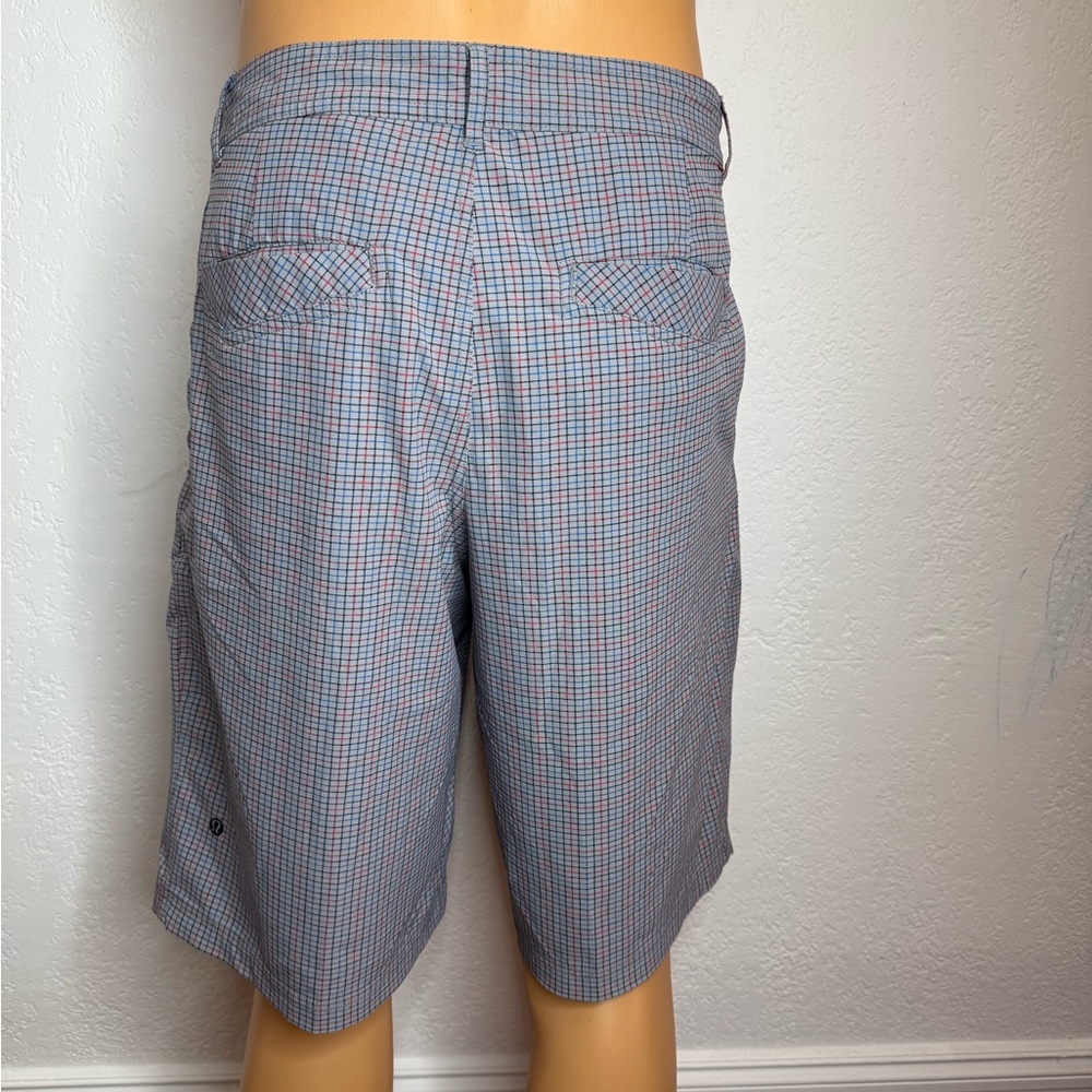 Lululemon Kahuna Shorts II Blue Check Size 34 Performance Golf Stretch - Picture 2 of 8